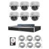 Sistem supraveghere IP Hikvision HiWatch, Functii inteligente, 6 camere 4MP, IR 30m, NVR 8 canale, AcuSense, Switch, Accesorii incluse SafetyGuard Sur, Rovision