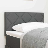 Cap de Pat LED vidaXL cu design de blocuri de diamant gri &icirc;nchis 80 cm țesătură