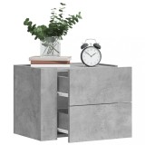Gossi noptiera de perete, gri beton, 45x30x35 cm