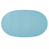 Covoras de baie antialunecare cu ventuze MyHappyBath Mat Reer, cauciuc natural, antibacterian, oval, 42 x 25 cm, Albastru