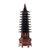 Statueta feng shui pagoda cu 9 niveluri din metal cupru - 13cm, Stonemania Bijou