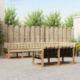 vidaXL Set de canapele de exterior cu pernă 8 pcs Alb și Bej 3388811