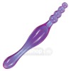 Dildo Dublu Anal &amp; Vaginal Seven Creations, 20cm, Violet Transparent - Dildo Neted cu Bile, Stimulare Maxima, Sexshop Discret