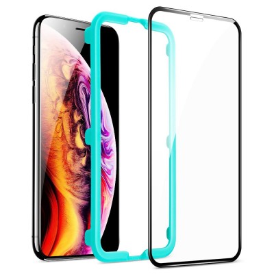 Folie Protectie Ecran ESR pentru Apple iPhone 11 / Apple iPhone XR, Sticla securizata, Full Face, Edge Glue, Shield 3D, Neagra foto