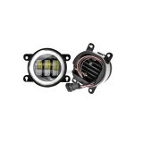 Set 2 Proiectoare LED 30W, 6500 lm cu angel eyes lumina alb rece si galben