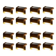 Set 16 lampi solare pentru trepte, gard, iluminare LED, lumina calda, 5W, 8x4.5x4.4 cm, BZRSH