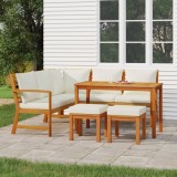 Set mobilier gradina cu perne, 6 piese, lemn masiv acacia GartenMobel Dekor, vidaXL