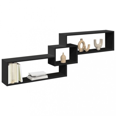 Gossi dulap de perete, negru, 158x18x53 cm, lemn prelucrat foto