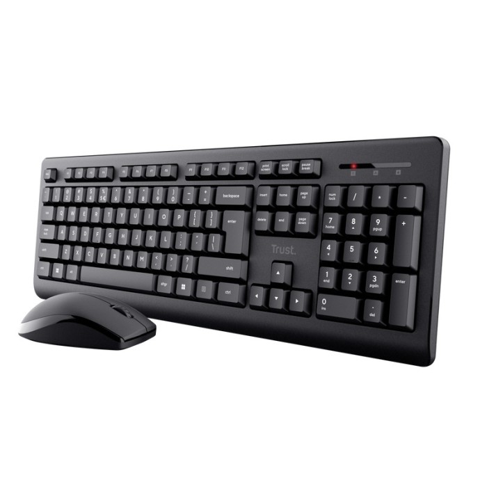 Kit Trust Primo tastatura standard, mouse wireless optic, rezoltie maxima