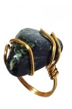 Inel talisman cu piatra naturala de Jasp verde, pietra semipretioasa, 5.3 cm, 46 - 56, RavariuArt