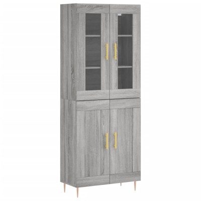 Dulap inalt, gri sonoma, 69,5x34x180 cm, lemn compozit foto