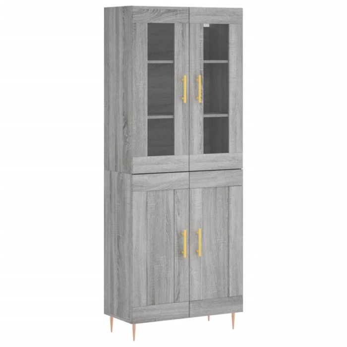 Dulap inalt, gri sonoma, 69,5x34x180 cm, lemn compozit