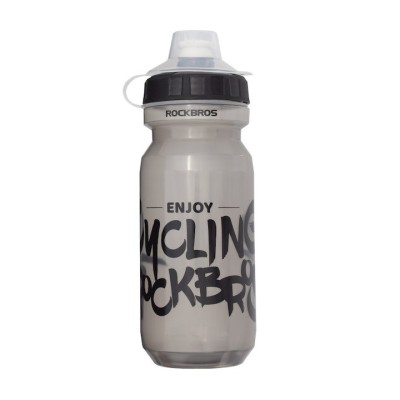 Sticla de apa pentru bicicleta, 600 ml, 20 cm, compatibila cu suporturi de dimensiune standard, gri foto
