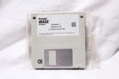 Software PC Borland dBase for Windows Version 5.0 - 3.5&amp;quot; floppy disk x 7 - noi foto