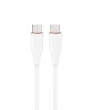 CABLU alimentare si date GEMBIRD, pt. smartphone, USB 2.0 Type-C (T) la USB 2.0 Type-C (T), 60W, 1.5m, protectie silicon, alb, &quot;CC-USB2S-CMCM-1.5M-W&quot;