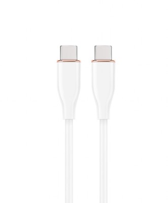 CABLU alimentare si date GEMBIRD, pt. smartphone, USB 2.0 Type-C (T) la USB 2.0 Type-C (T), 60W, 1.5m, protectie silicon, alb, &amp;quot;CC-USB2S-CMCM-1.5M-W&amp;quot; foto