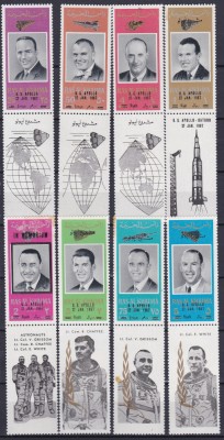 DB1 Ras al Khaima Cosmos In Memoria Eroilor Appolo Supratipar Vignete 8 v. MNH foto