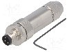 Conector M8, 3 pini, clasa etanseitate IP67, TE Connectivity - T4011019031-000