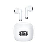 Casti wireless usams iaii15 series, tws, afisaj digital cu bluetooth 5.3, white