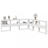 VidaXL Bibliotecă tăblie &icirc;n formă de L, alb, 180 cm, lemn masiv de pin 859257