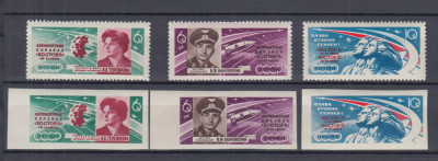 URSS RUSIA 1963 VOSTOK 5 &amp;amp; 6 SERIE DANTELATA+SERIE NEDANTELATA MNH foto