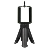 Set suport smartphone cu clips reglabil si mini trepied de birou, montura standard 1 4 inch, ABS metal, stabil, negru