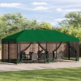 vidaXL Pavilion cu panouri laterale 6 x 3 m Verde Poliester și oțel 3375998