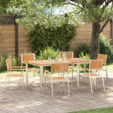 Scaune de grădină stivuibile vidaXL 6 pcs 54.5x56x87 cm Lemn masiv de tec, Scaune de grădină stivuibile vidaXL 4 pcs Lemn masiv de tec și metal, Scaun