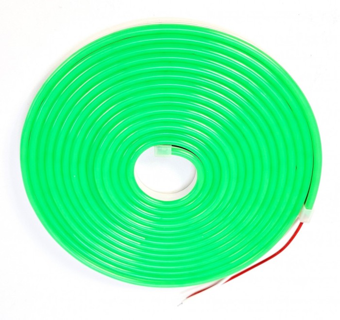 Banda led flexibila tip neon, alimentare 12V, lumina verde, lungime 5 m, XLA-18A059