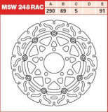 Disc fr&acirc;nă flotant față, 290/69x5mm 5x91mm, diametru gaură de centrare 10,5mm, spacing 0 compatibil: SUZUKI GSF 1500 (Intruder)/1800R (C) (Intruder)/1, Trw