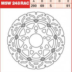 Disc frână flotant față, 290/69x5mm 5x91mm, diametru gaură de centrare 10,5mm, spacing 0 compatibil: SUZUKI GSF 1500 (Intruder)/1800R (C) (Intruder)/1