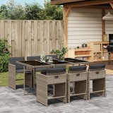Cumpara ieftin Gossi set mobilier de gradina cu perne, 7 piese, gri, poliratan