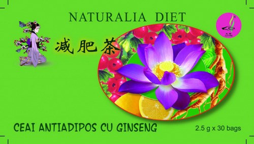 Ceai antiadipos cu Ginseng, 30dz, 2.5g, Naturalia Diet