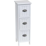 Corp Mobilier Mdf Cu 3 Sertare 77X25X25 Cm &ndash; Alb | Mobilier Depozitare Baie