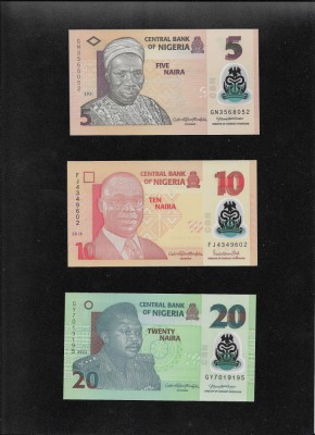 Set Nigeria 5 + 10 + 20 naira aunc/unc foto