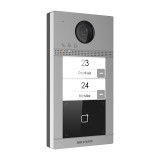 Panou exterior videointerfon TCP/IP pentru 2 familii, Wi-Fi 2.4GHz, control acces integrat - HIKVISION DS-KV8213-WME1