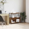 VidaXL Raft pentru cărți Stejar afumat 80 x 30 x 78.5 cm Lemn compozit 862931
