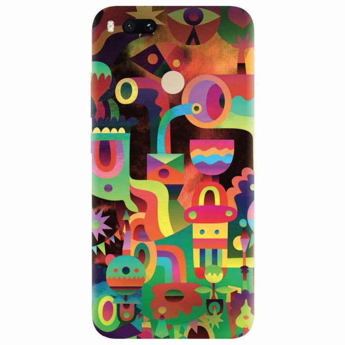 Husa silicon pentru Xiaomi Mi A1, Abstract Colorful Shapes