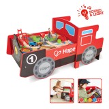 Cumpara ieftin Set de joaca din lemn - Masuta locomotiva cu cale ferata 32 piese Hape