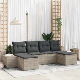 vidaXL Set de canapele pentru grădină cu pernă 6 pcs Gri deschis