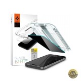 Folie de protectie Ecran Privacy Spigen EZ FIT pentru Apple iPhone 16 / 15 Sticla Securizata Full Glue 2.5D AGL07121