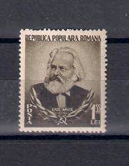 ROMANIA 1953 - 70 ANI DE LA MOARTEA LUI KARL MARX, MNH - LP 342 foto