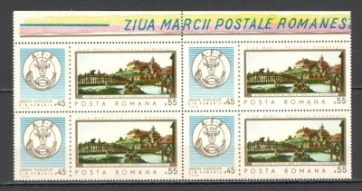 Romania.1968 Ziua marcii postale-Pictura bloc 4 YR.405 foto