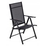 Scaun Gradina/Terasa Pliabil Otel Negru Chomik, 60x58x100 cm, 7 Pozitii, Rezistent Rugina