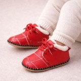 Pantofiori rosii imblaniti pentru fetite - Bella (Marime Disponibila: Marimea