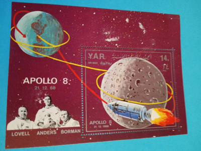 YEMEN, APOLLO 8 - COLIȚĂ MNH foto