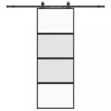 Cumpara ieftin Usa glisanta cu set feronerie neagra 76x205cm sticla securizata