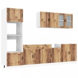 Set de dulapuri de bucatarie 7 piese &bdquo;Porto&rdquo; Lemn vechi lemn