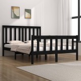 VidaXL Cadru de pat, negru, 140x190 cm, lemn masiv de pin