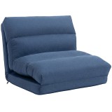 HOMCOM Fotoliu de podea canapea relax fotoliu convertibil &icirc;n pat reglabil 90&deg; &agrave; 180&deg; țesătură - 70 x 72 x 56 cm - albastru &icirc;nchis | Aosom Romania